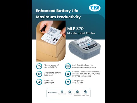 TVSE ML370 MOBILE BLUETOOTH LABEL PRINTER