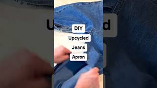 DIY UP-CYCLED JEANS APRON.  #DIY #upcycle #repurpose #repurposed #denim #jeans #apron