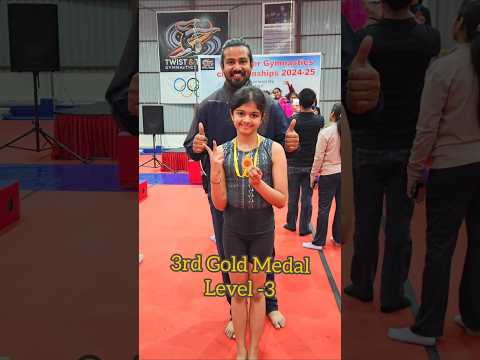 🏅Goldmedal Hattrick!! #gymnast #viralvideo #viralshort #trendingshorts #goldmedal #kids