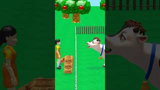 A doll feeds a cow #animals #cartoon