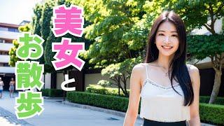 ノーブラ散歩/AI Art Lookbook Strolling Beauty