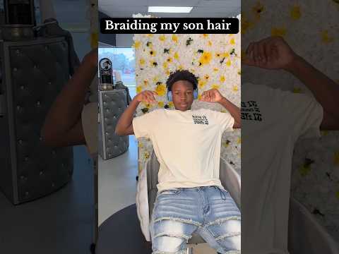 It's a task to do my son's hair, but it has to be | men’s braids design #mother #son #brajds #stitch