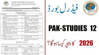 Pakistan Studies 12 Annual Paper 2026 | Federal Board