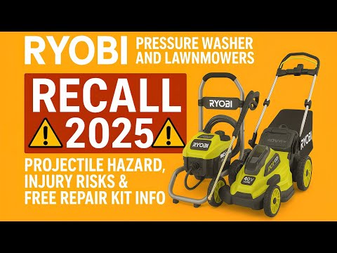 RYOBI Recall 2025: Pressure Washers & Lawn Mowers Exploding Risk, Injuries & Free Repair Kit