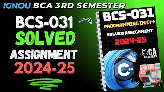 BCS-031 Solved Assignment January 2025 || IGNOU BCA 3rd Semester Solved Assignment 2025