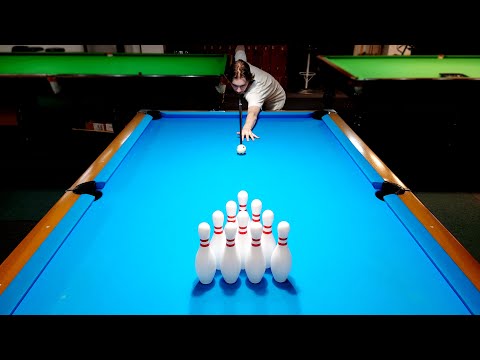 Billiard Bowling TrickShots