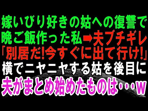【スカッとする話】嫁いびりが大好きな義母に復讐するために、私が激マズ料理を作ったら修羅場に！夫が帰ってくると「別居だ！今すぐ出て行け！」→直ぐ側でニヤニヤする姑だが、夫がまとめ始めた荷物が・・