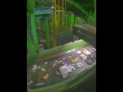 Mixed Recyclables Under AI Camera