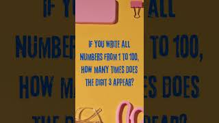 Digit 3 Mystery! Count If You Can! #mathchallenge #maths #puzzle #riddles #riddlechallenge #solve