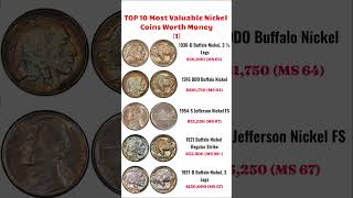 TOP 10 Most Valuable Nickel Coins Worth Money (1)  #coin #coincollecting #money #penny #fyp