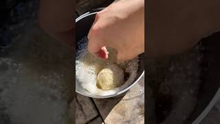 Sizzling Hot Oil - Crispy Potato Balls with Ground Pork Filling #youtubeshorts #shortvideo