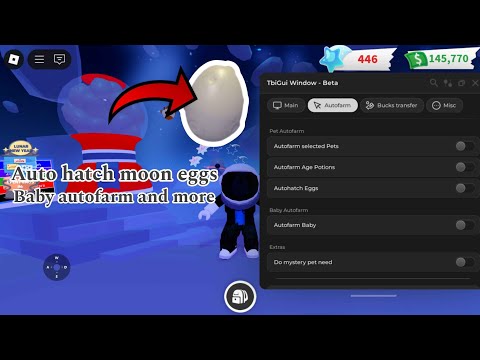 Roblox adopt me autohatch moon eggs, autofarm baby, autofarm pets script / hack #roblox #adoptme