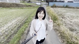 【ノーブラ散歩】誰もいない田舎道で散歩していたら…