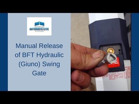 Manual Release of  BFT Hydraulic (Giuno) Swing Gate Opener/Operator/Motor