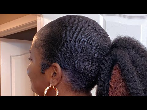 No Heat! Sleek ponytail on my short 4c Hair for $12 |summer hairstyle