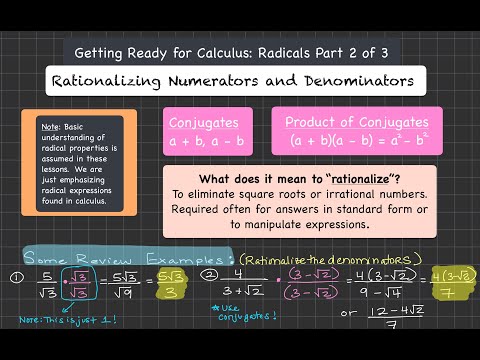 Getting Ready for Calculus Radicals 2 of 3