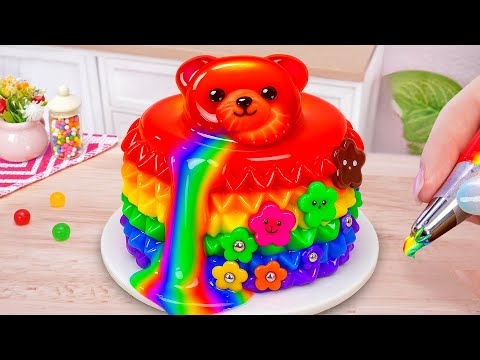 Sweet Melting Strawberry Jam Cake 🍓🍓 Cute Bear Shape Mini Cake Recipes 💡 Cake In Wonderland