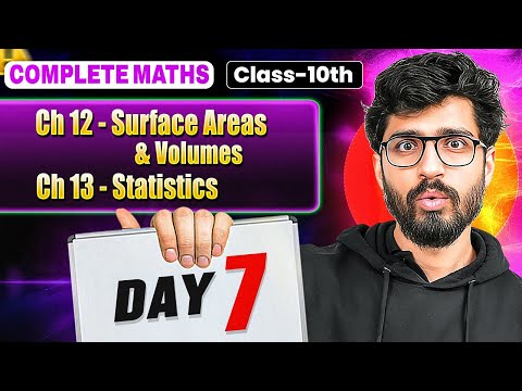 Class 10 Maths - Day 7 || Surface area & Volume, Statistics || Ritik Sir