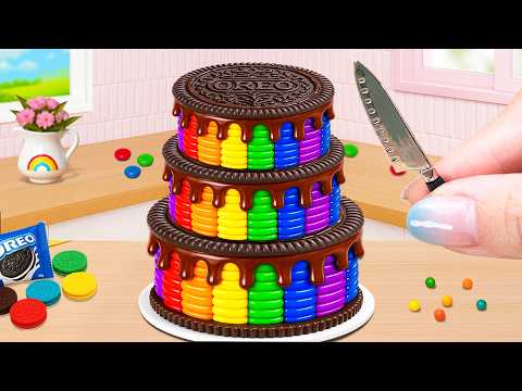 Amazing OREO Rainbow Chocolate Cake 🍪 Satisfying Mini Dessert Recipes