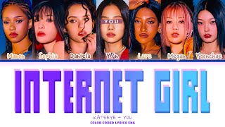 [Karaoke] KATSEYE "Internet Girl" + You ~7 members~ (Color Coded Lyrics Eng)