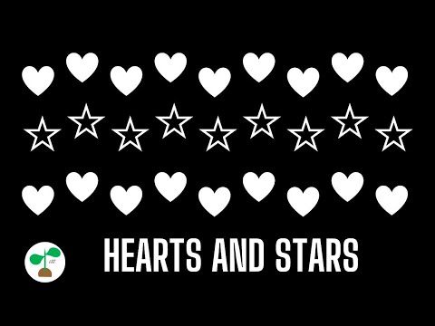 Baby Sensory Video | Hearts and Stars Black and White | High Contrast |Music and Fun Animation.