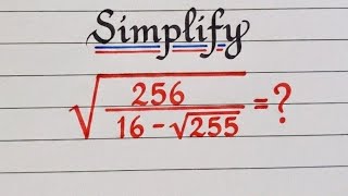 Nice Square Root Simplification Maths Problem | Algebra Mathematics 