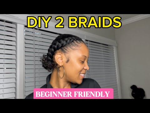 DIY 2 Feed-In Braids with Curly Ends | Easy Beginner Hairstyle