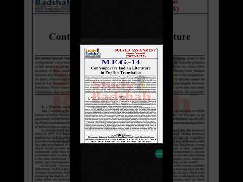 meg-14 ignou solved assignment Only ₹25 ll 2022-23-24 In English and Hindi WhatsApp:- 8603418154