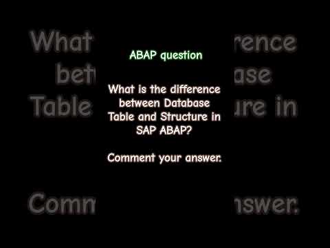 What is difference between Database Table and Structure in SAP ABAP #abap