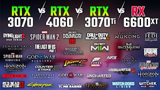 RTX 3070 vs RTX 4060 vs RTX 3070 Ti vs RX 6600 XT | Test in 33 Games | 1080p
