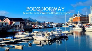 BODØ NORWAY, Beautiful Sunny Walk In Bodø City Center☀️🇳🇴Virtual Walking Tour! 4K/60 ftp