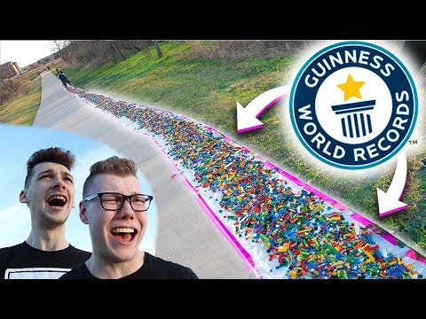 WALKING ACROSS 55,000 LEGOS!!! *WORLD RECORD* | NoBoom