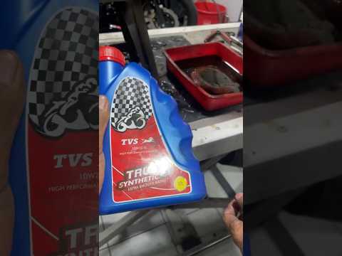 TVS bike oil changing | #tvs #bike #oilchange #shorts #shortsvideo #bikerepair #bikerepairing #bike