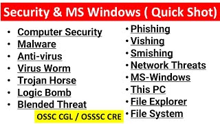 Computer Security & MS Windows | OSSC CGL / OSSSC CRE | Quick Shot | Exams Odia |