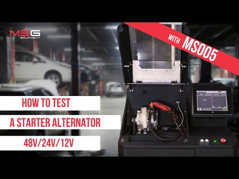 We test the starter alternator 48V from Audi and 12V from Mercedes on test bench MS005