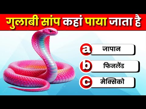 🔥 Where is Pink colour snake found?Only Genius Can Solve This Unique GK Quiz #gkquiz #gkinhindi #gk 