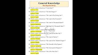 General Knowledge - Most Repeated MCQs || #generalknowledge #fpsc #spsc #ppsc