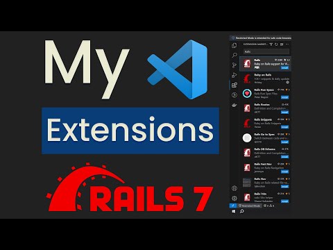 My VScode extensions for Ruby on rails development