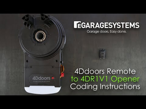 4Ddoors 4DR1V1 Garage Door Opener/Remote Coding Instructions