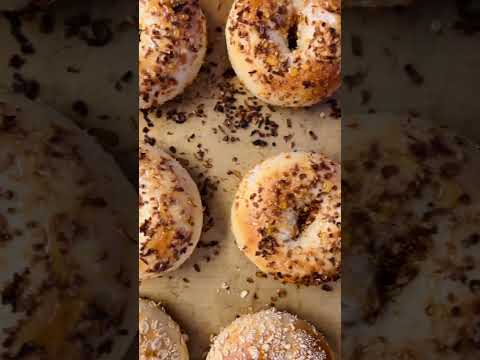 New & Popular Bagel flavors! #asmrfood #bagels