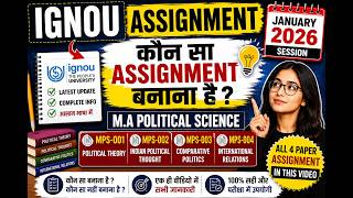 IGNOU January 2026 Assignment | MPS-001, MPS-002, MPS-003, MPS-004 | All 4 Papers | English Version