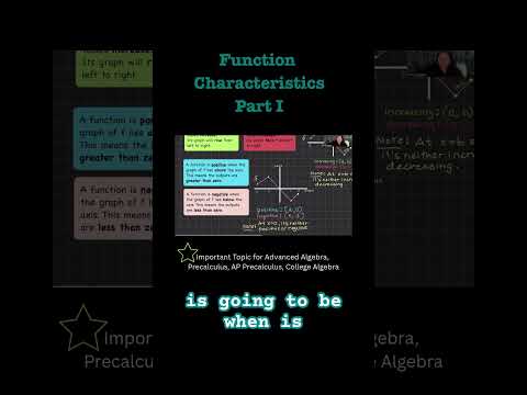 Function characteristics part I #PreCalculus #CollegeAlgebra #APPreCalculus #AdvancedAlgebra