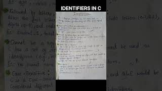 identifiers in c #identifiers #identifiersinc
