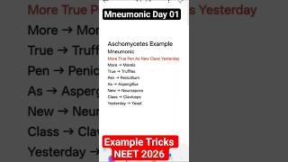 kingdom Fungi Example Tricks| NEET 2026 | #neettricks  #ncert #exampletricks