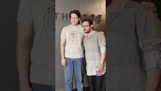 Father-son duo making memories at Prithvi Theatre, Juhu! 🌟 #AamirKhan #FatherAndSon #PrithviTheatre