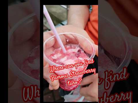MUST-TRY when you are in BAGUIO I Famous Strawberry Taho #shortsfeed #food
