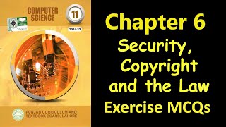 11th Class Computer Science Chapter 6 MCQs || Security, Copyright and the Law 10 MCQs