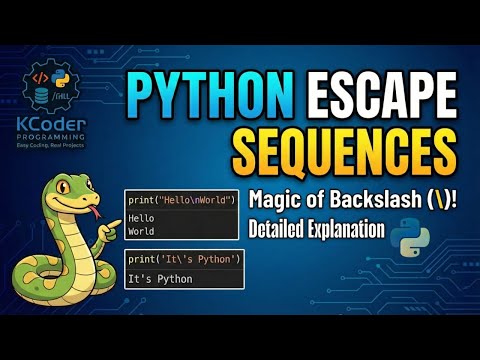 Python Escape Sequences Explained #kcoderprogramming #coding #python #pythontutorial #pythoncoding
