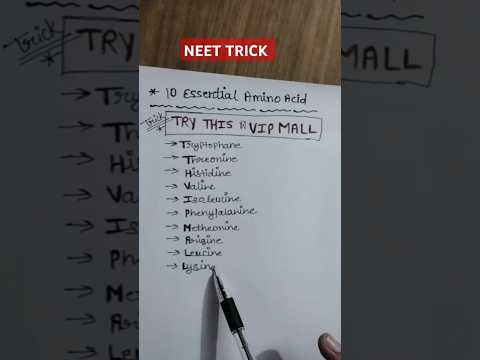 Essential Amino Acid (Biomolecules) #shorts #shortvideo #tricks #neet #NEETTRICKSTOLEARN #exam