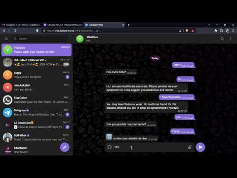 Health care chatbot using Machine Learning project demo